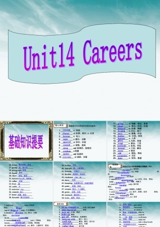 高考英语第一轮复习 Unit14 Careers课件 北师大版必修1 课件