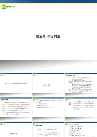 高考数学理一轮复习 5-1平面向量的概念及运算 精品课件