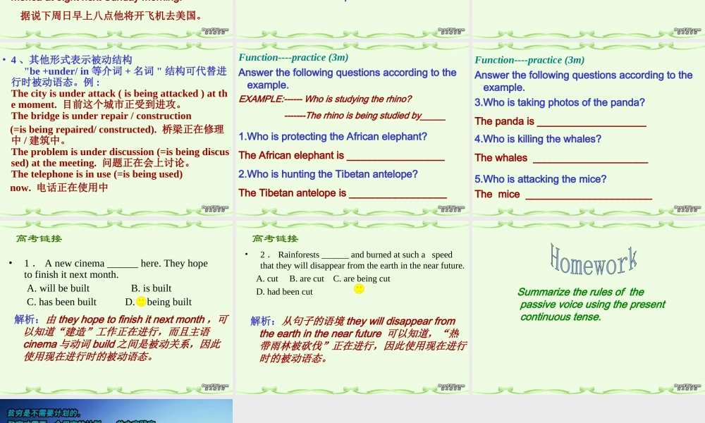 高一英语B2 Unit4 wildlife protection Grammar课件 新课标 人教版 课件