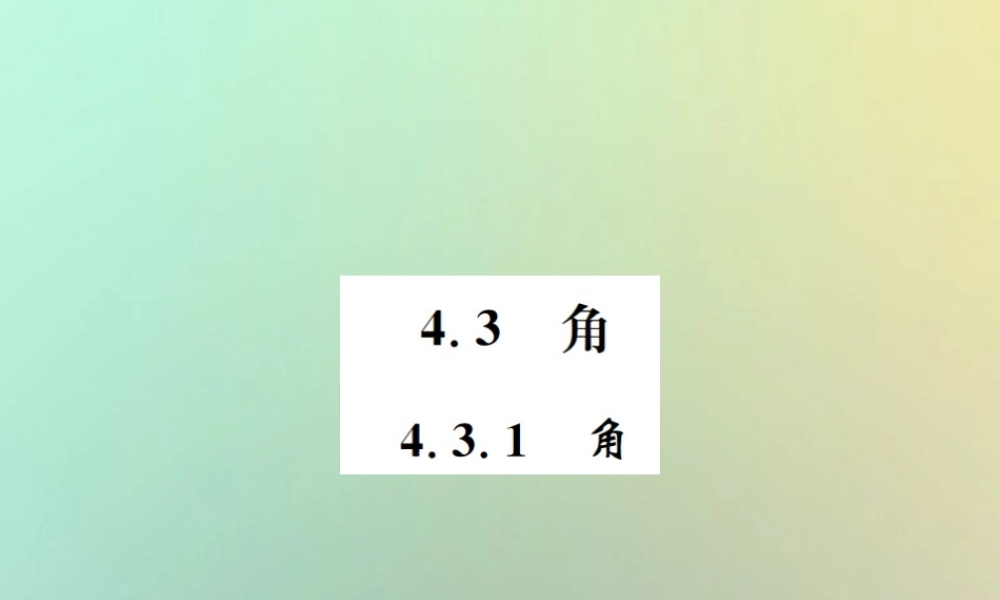 秋七年级数学上册 第4章 几何图形初步 4.3 角 4.3.1 角习题课件 (新版)新人教版 课件