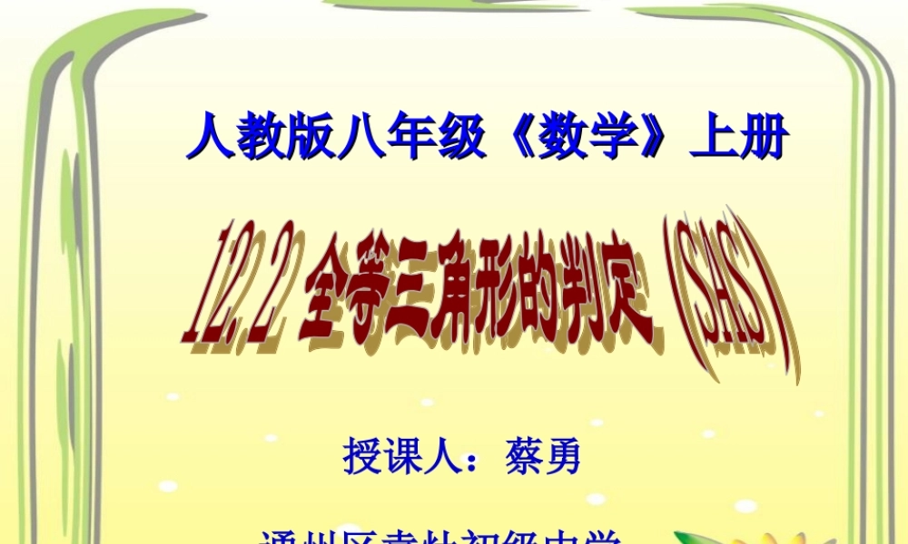 全等三角形的判定(SAS)课件