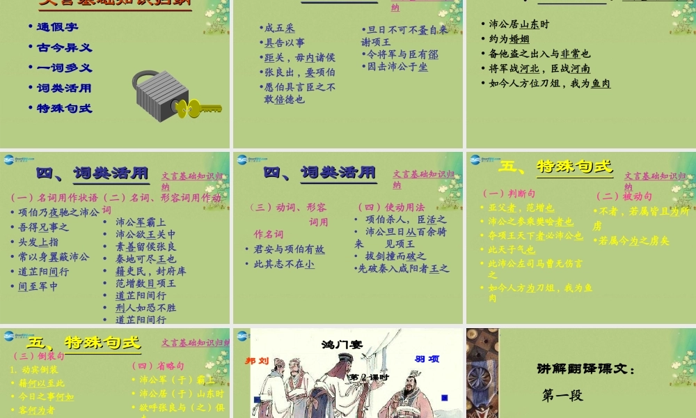 高中语文 26(鸿门宴)课件 新人教版必修1 课件