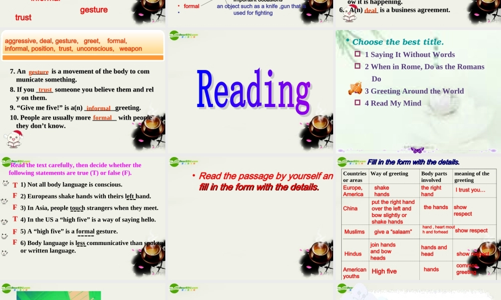 高中英语 Module 3公开课课件 外研版必修4 课件