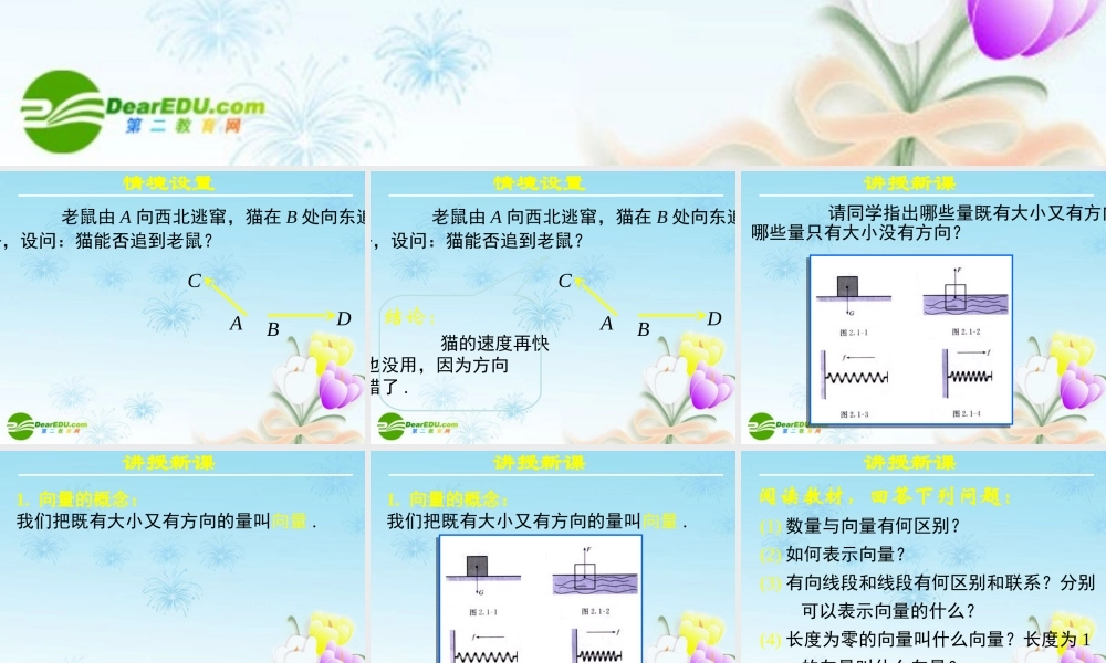 高中数学 211向量的物理背景与概念及向量的几何表示课件 新人教A版必修4 课件