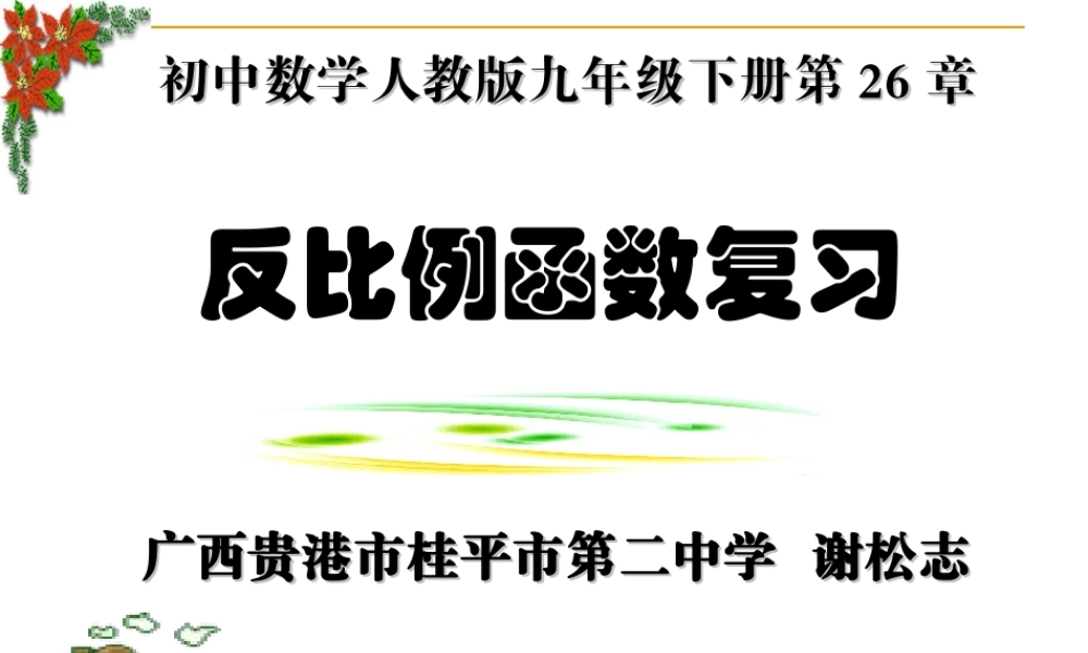 《反比例函数复习》