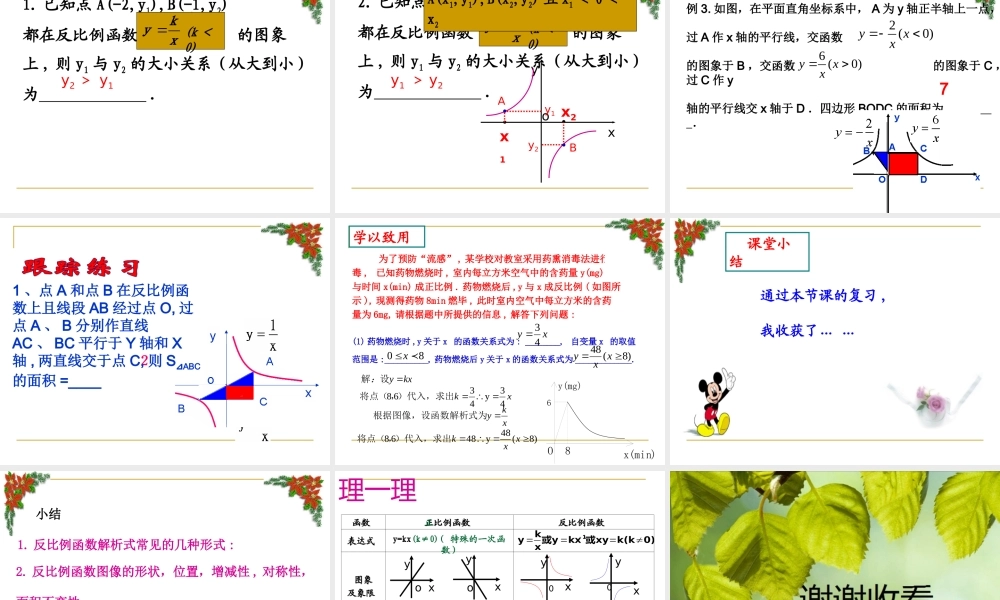 《反比例函数复习》