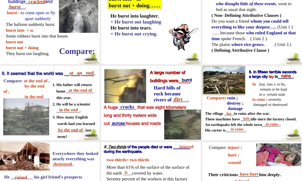 高中英语 Unit4 Earthquakes- Reading优质课件 新人教版必修1 课件