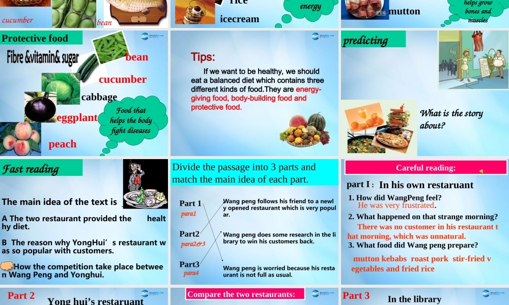 高中英语 Unit 2 Healthy eating(第3课时)课件 新人教版必修2 课件