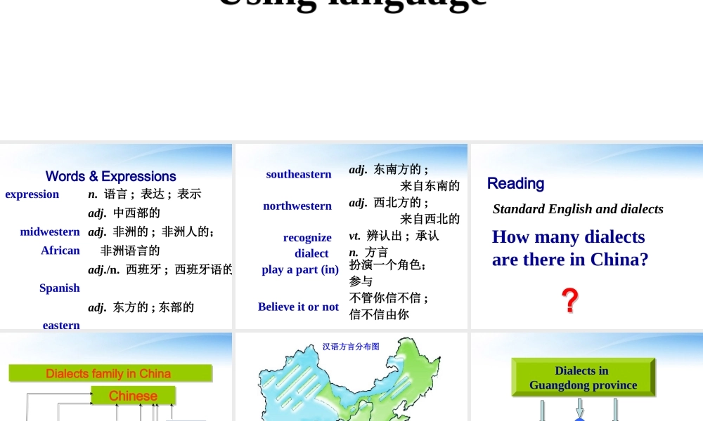 高中英语 Unit2 Using language课件 新人教版必修1 课件