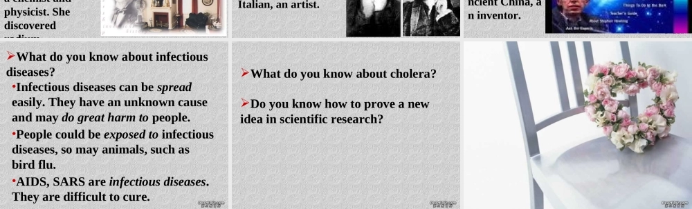 高中英语必修5 Unit1 Great scientist warming up课件