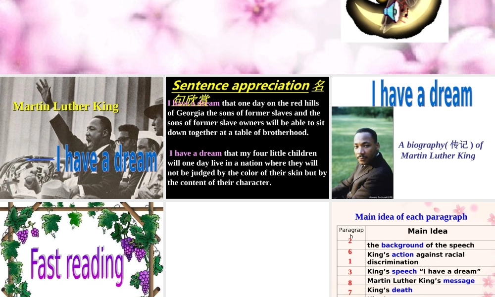 高二英语unit14 I have a dream 人教版 课件