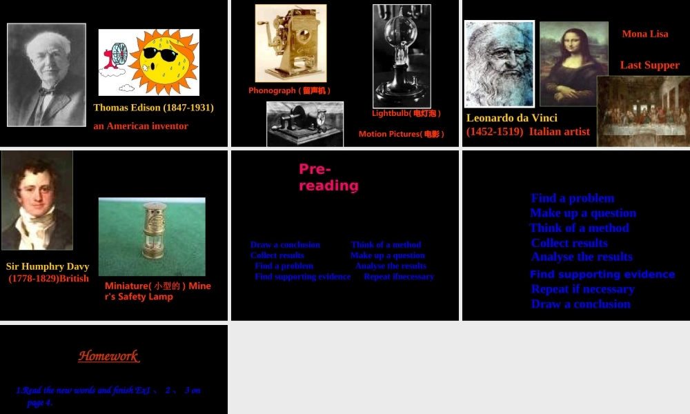 高中英语：Unit1(Great Scientists)课件-Warming up新人教版必修5 课件