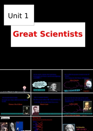 高中英语：Unit1(Great Scientists)课件-Warming up新人教版必修5 课件