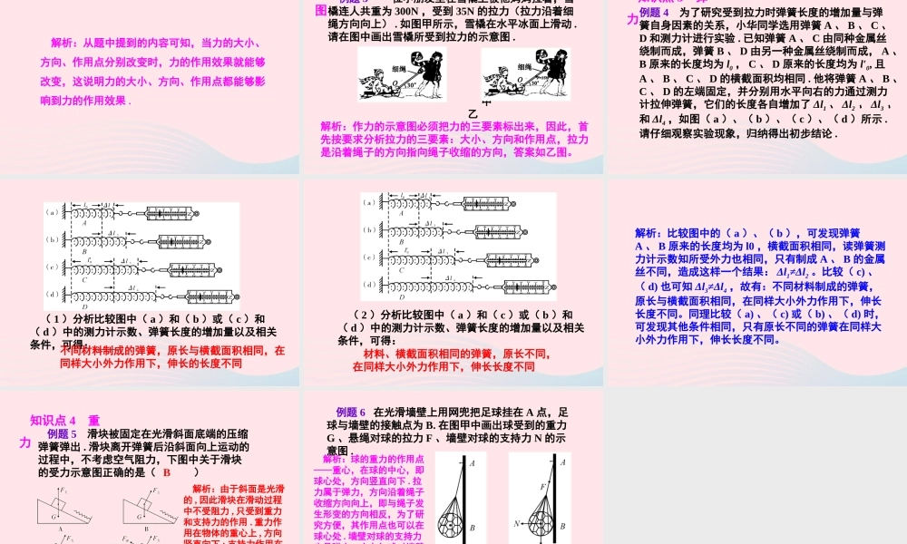 春八年级物理下册 第七章 力复习训练课件 (新版)教科版 课件