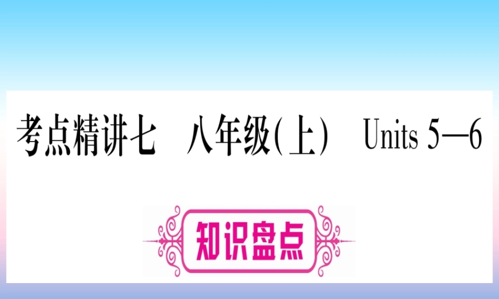 甘肃省中考英语 第一篇 教材系统复习 考点精讲7 八上 Units 5 6课件 (新版)冀教版 课件