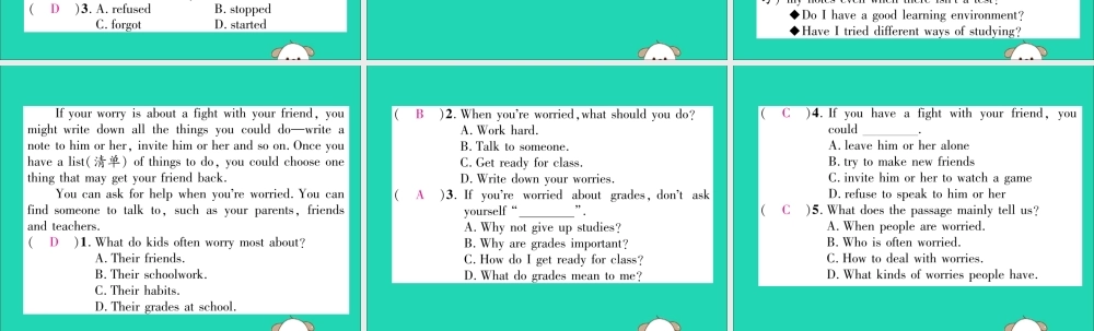 秋八年级英语上册 双休作业(十)作业课件 (新版)人教新目标版 课件