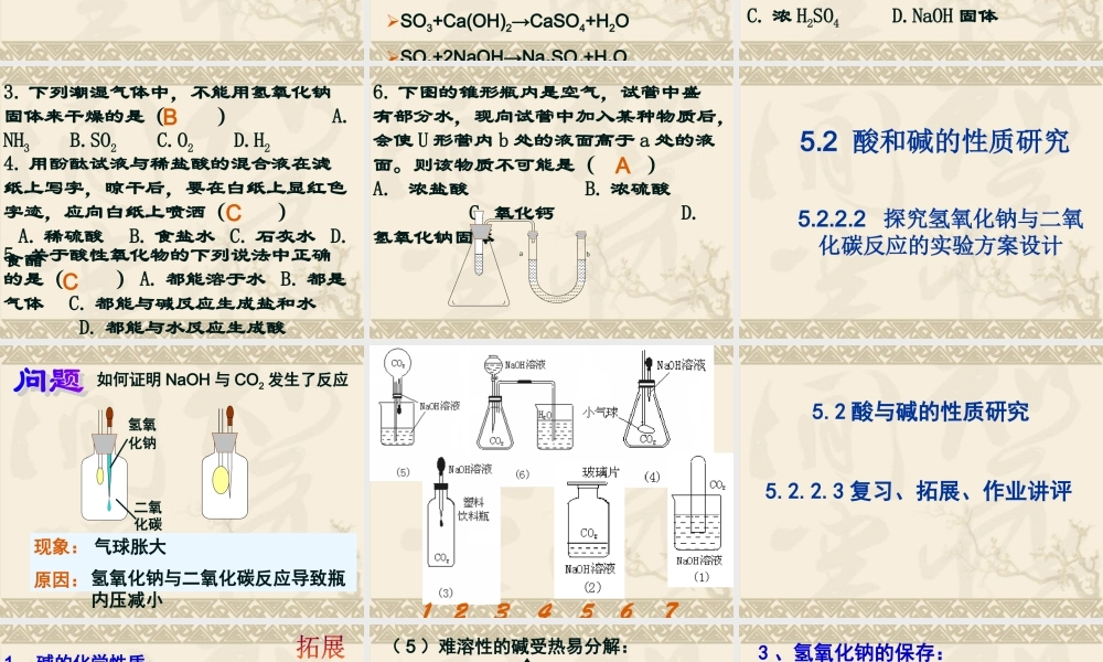 碱的性质研究