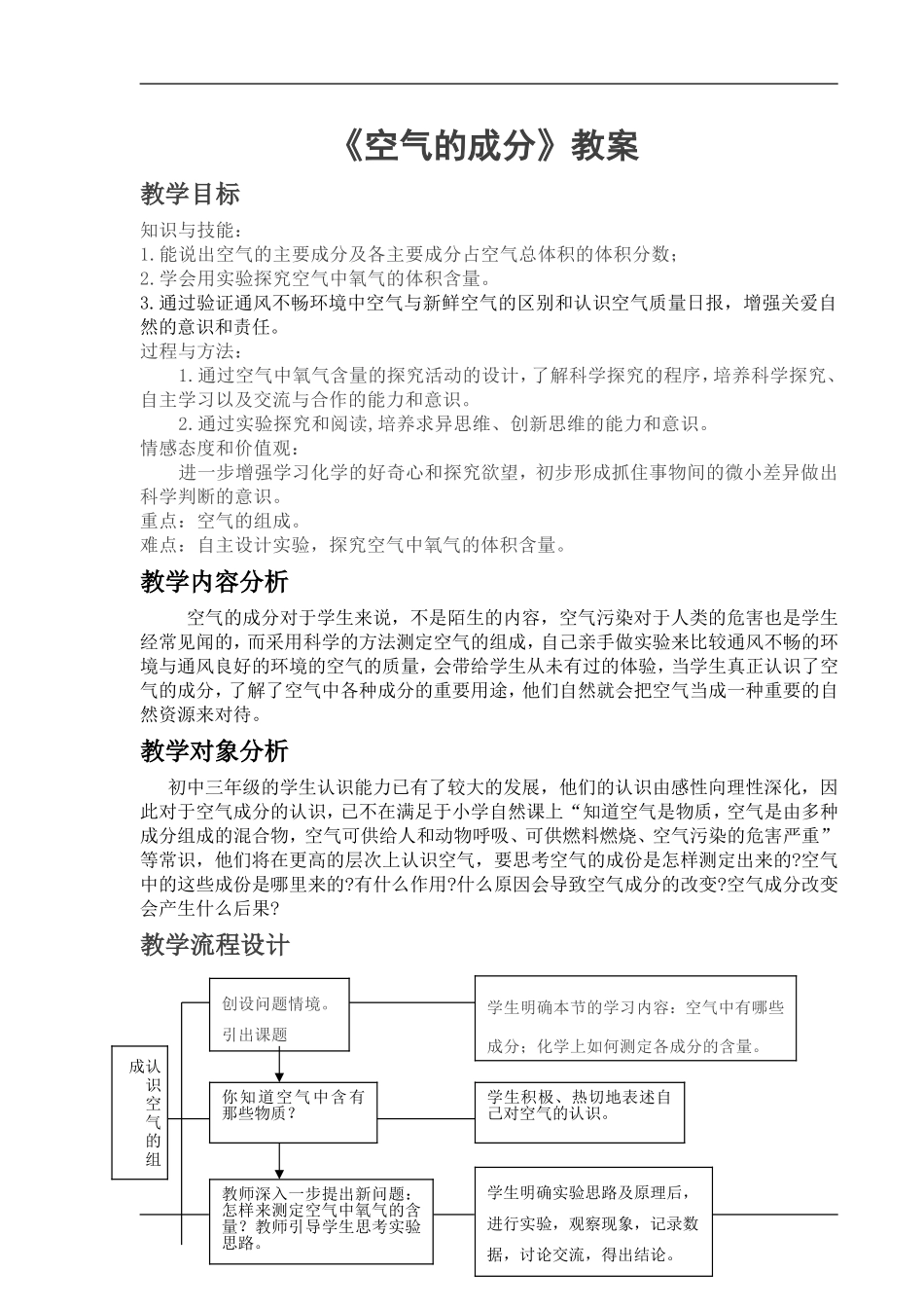 第一节《空气的成分》教案_第1页