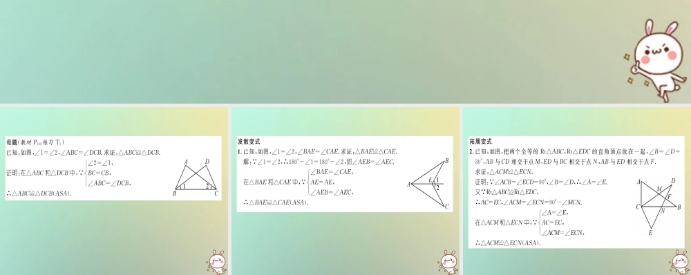 秋八年级数学上册 变式思维训练课件 (新版)沪科版 课件