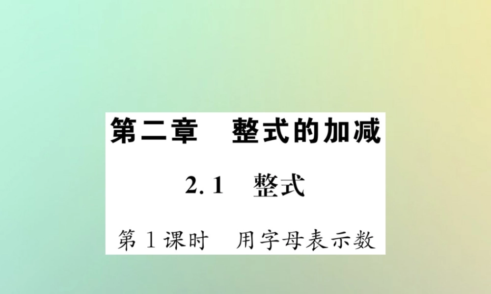 秋七年级数学上册 第2章 整式的加减 2.1 整式 第1课时 用字母表示数习题课件 (新版)新人教版 课件