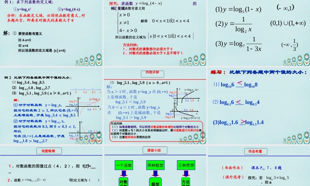 高中数学 222对数函数及其性质教学课件 新人教A版必修1 课件