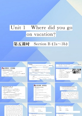 秋八年级英语上册 Unit 1 Where did you go on vacation(第5课时)习题课件 (新版)人教新目标版 课件