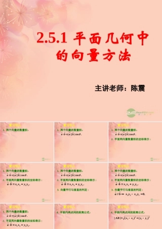 高一数学 251平面几何中的向量方法课件