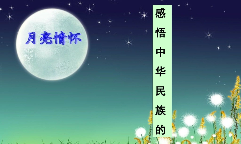 高考语文 感悟中华民族的月亮情怀复习课件