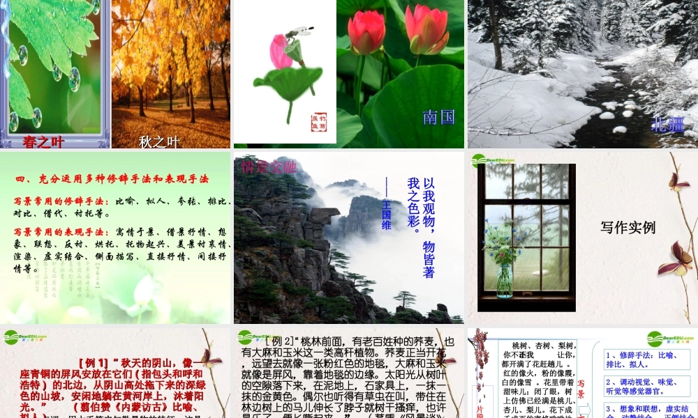 高考语文(亲近自然写景要抓住特征)课件 新人教版 课件
