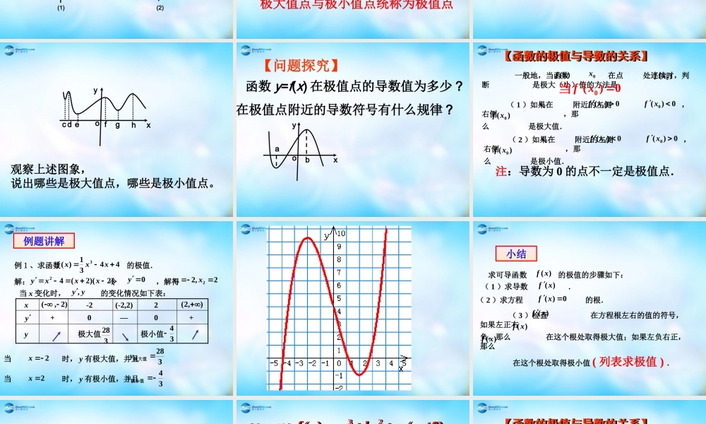 高中数学 6 函数的极值与导数课件 理 新人教A版选修2-2 课件