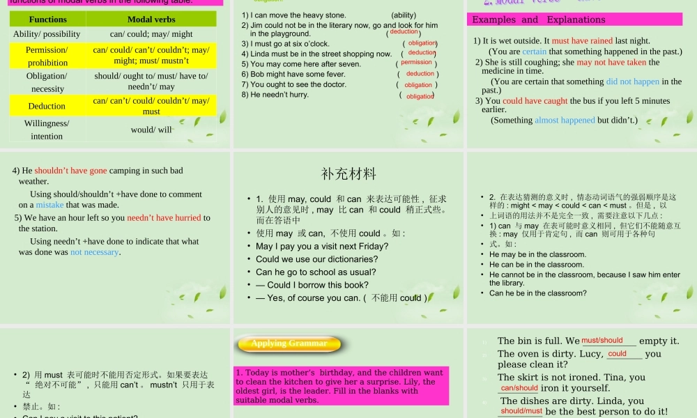 高中英语 模块7 Unit5 Modal Verbs & Exaggeration课件 牛津版 课件