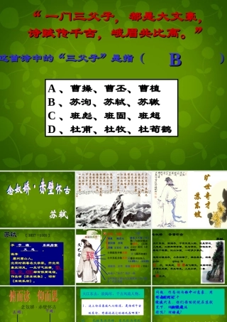 高中语文第三专题念奴娇赤壁怀古课件苏教版必修2 课件