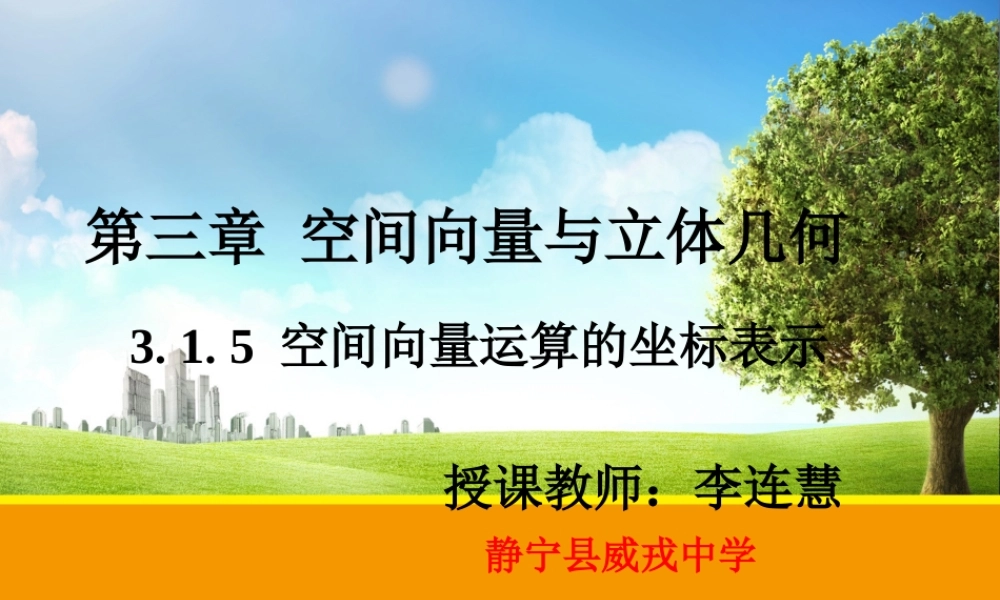 3.1.4空间向量的正交分解及其坐标表示