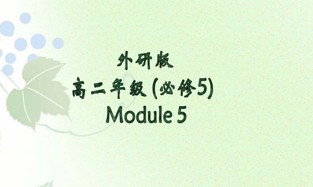 高中英语 5-1 Reading课件 外研版必修5 课件