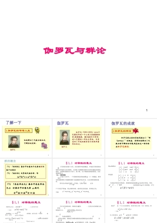 《伽罗瓦与群论》课件