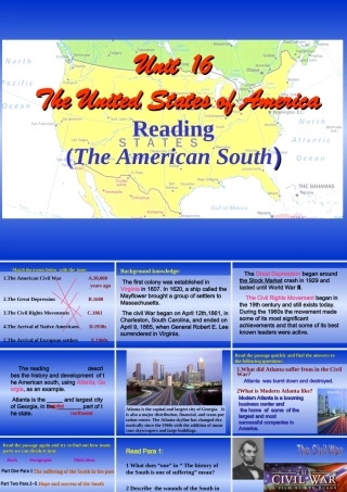 高二英语第16单元the united states 阅读课件 高二英语Unit16复习课件[整理二套]新课标 人教版 高二英语Unit16复习课件[整理二套]新课标 人教版