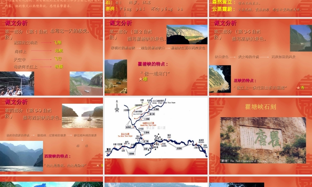 高中语文：112(长江三峡)课件4(苏教版必修3) 课件