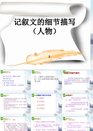 高中语文作文辅导 记叙文的细节描写课件 新人教版 课件