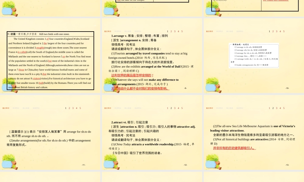 高优指导(全国通用)高考英语一轮复习 Unit 2 The United Kingdom课件 新人教版必修5 课件