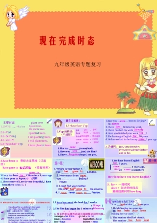 现在完成时九年级英语专题复习 课件