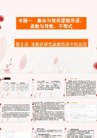 高考数学二轮复习 第5讲导数在研究函数性质中的应用课件