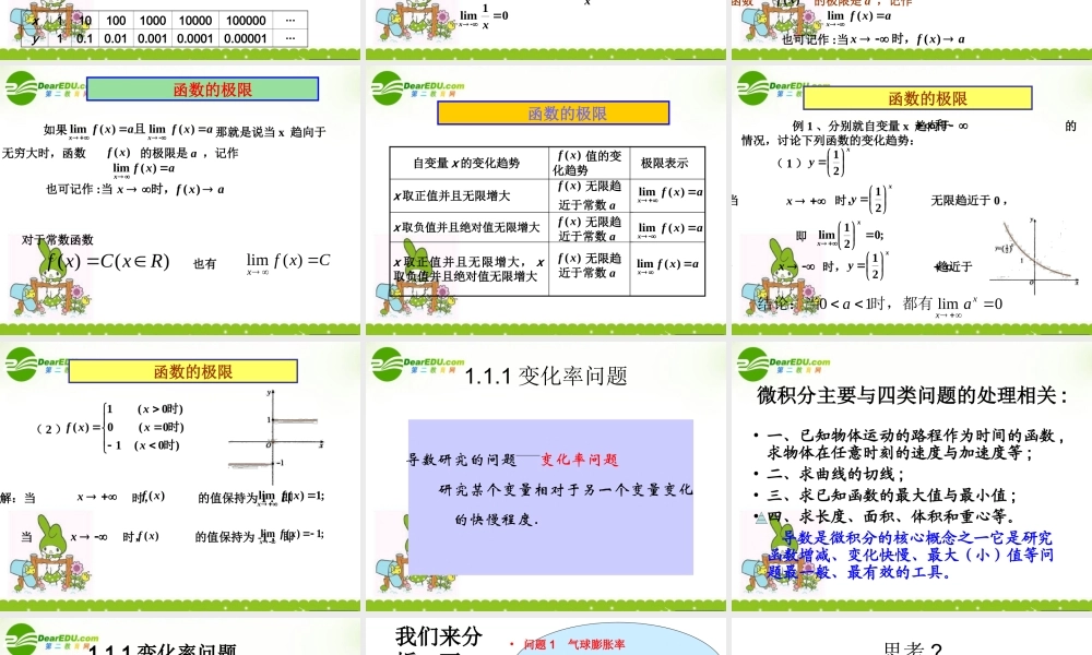 高中数学 111(变化率与导数 变化率问题)课件 新人教A版选修2-2 课件