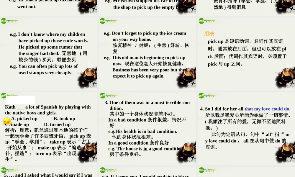 高一英语 Unit4 Language focus课件 重大版必修2 课件