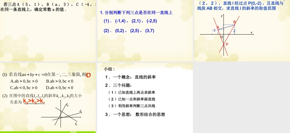 高中数学(解析几何)直线的斜率教学课件 苏教版必修2 课件