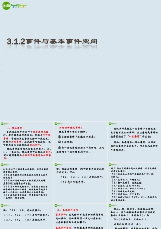 高中数学 事件与基本事件空间课件 新人教B版必修3 课件
