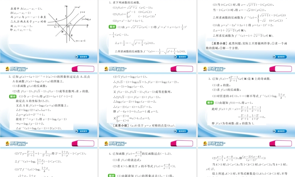 高三数学第一轮复习(高考教练)考点12 反函数(理科)课件