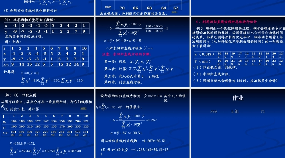 高中数学 变量间的相互关系习题课课件 新人教A版必修3 课件