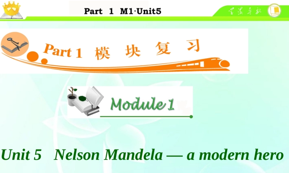 高中英语总复习 M1 Unit 5　Nelson Mandela — a modern hero课件 新人教版 课件