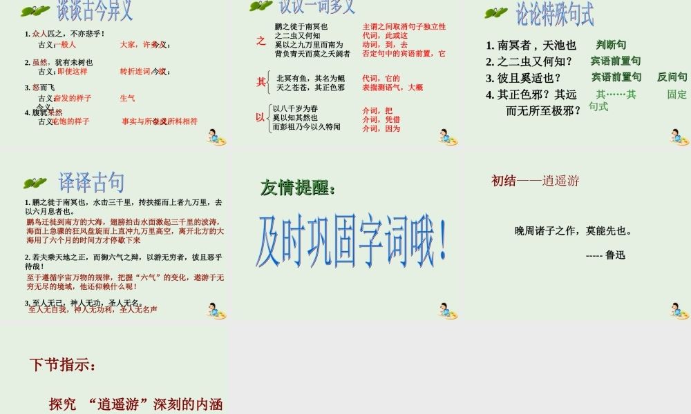 高中语文6逍遥游课件2新人教版必修5 课件