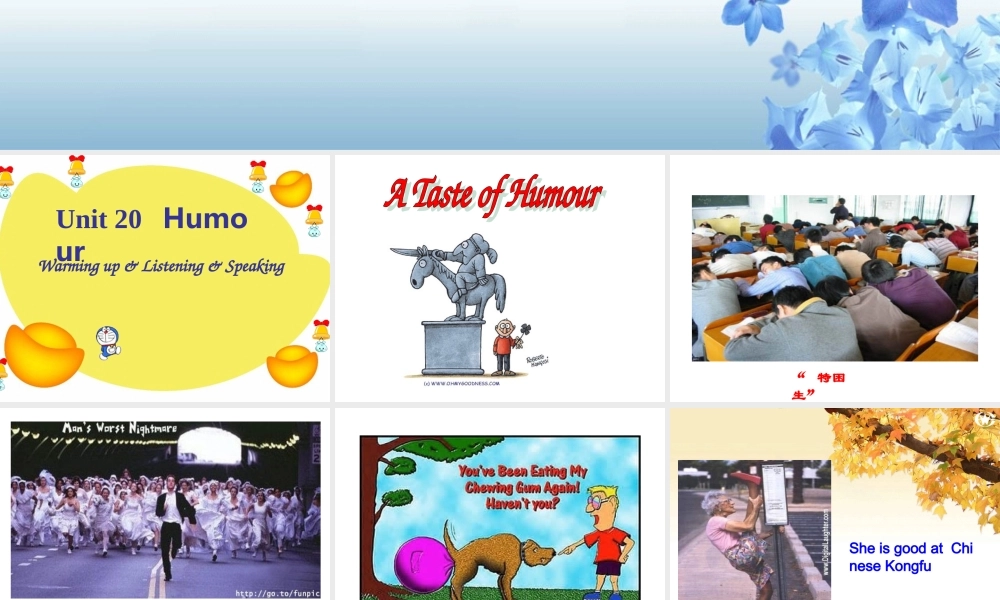 高中英语unit umour-warming up & listening课件旧人教第一册下 课件